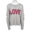 Long Sleeve Top with Cut Sleeves and Neon Love - Denny's