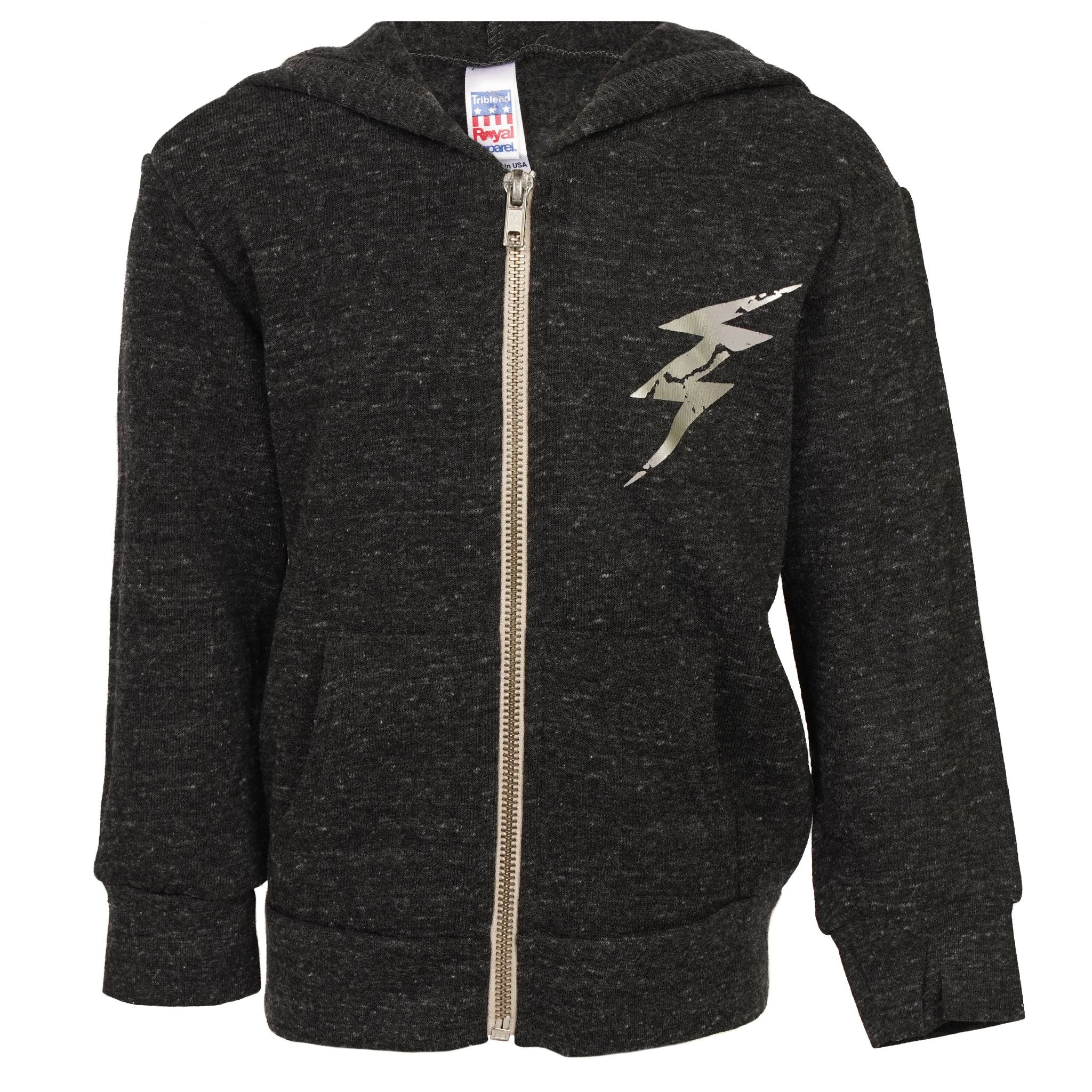 Silver Lightning Bolts Zip Hoodie - Denny's