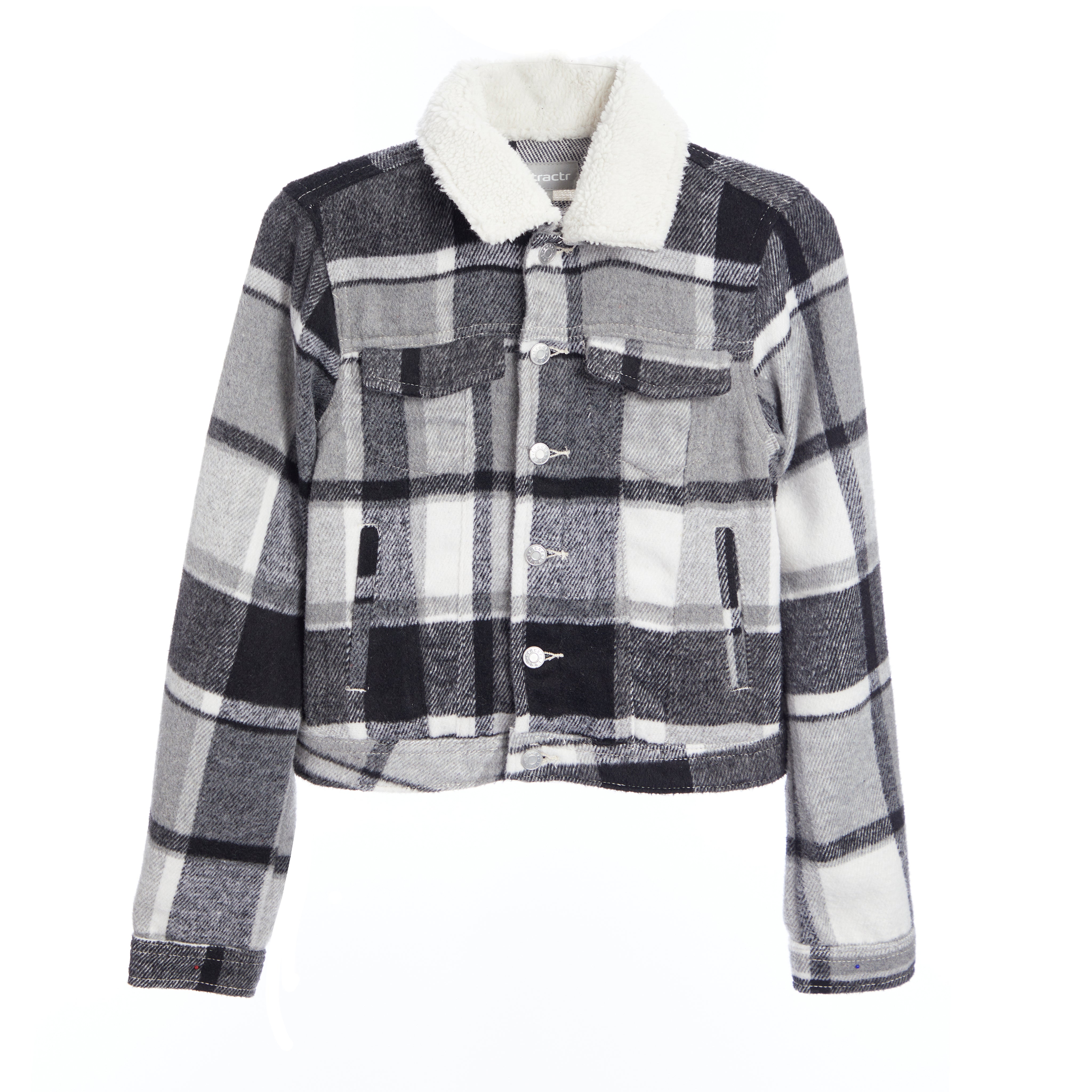 Plaid Sherpa Trim Jacket - Denny's
