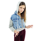 Grey Lining Crop Denim Jacket - Denny's
