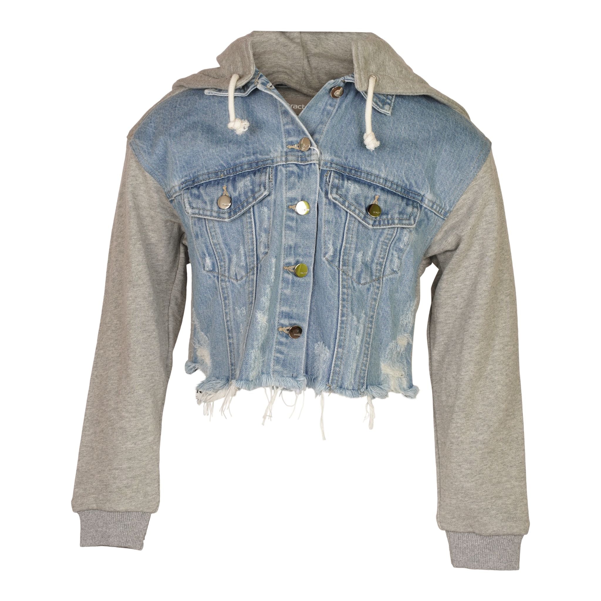 Sweatshirt & Denim Cropped Hooded Jacket - Denny's