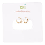 Huggie Earring w Stone - Denny's