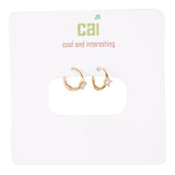 Huggie Earring w Stone - Denny's