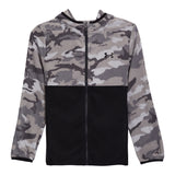 Camo Color Block Micro Fleece Hooded Jacket - Denny's