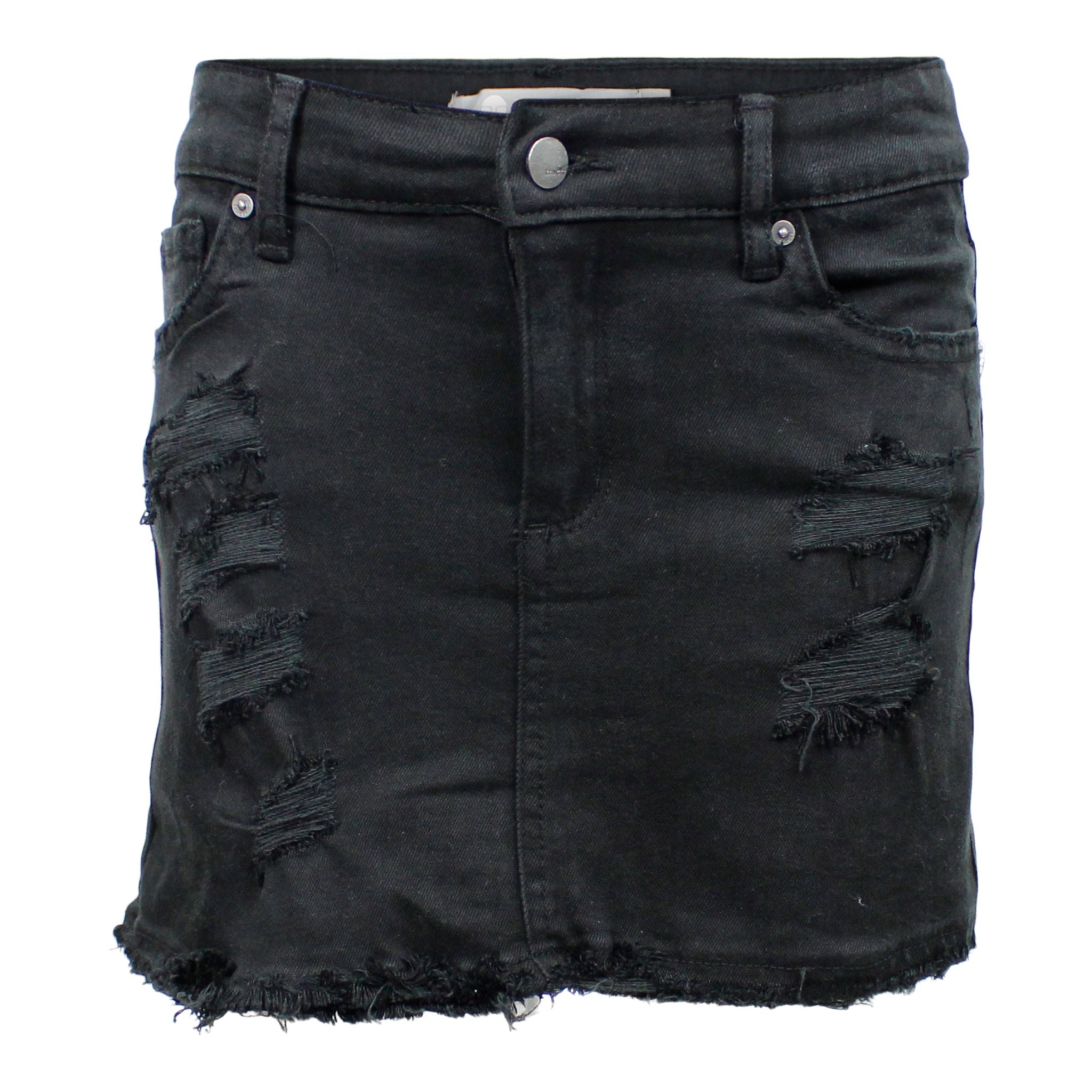 Distressed Denim Skirt - Denny's