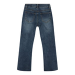 High Rise Crop Knee Slit Flare Jean - Denny's