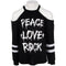 Long Sleeve Cold Shoulder with Peace Love Rock - Denny's