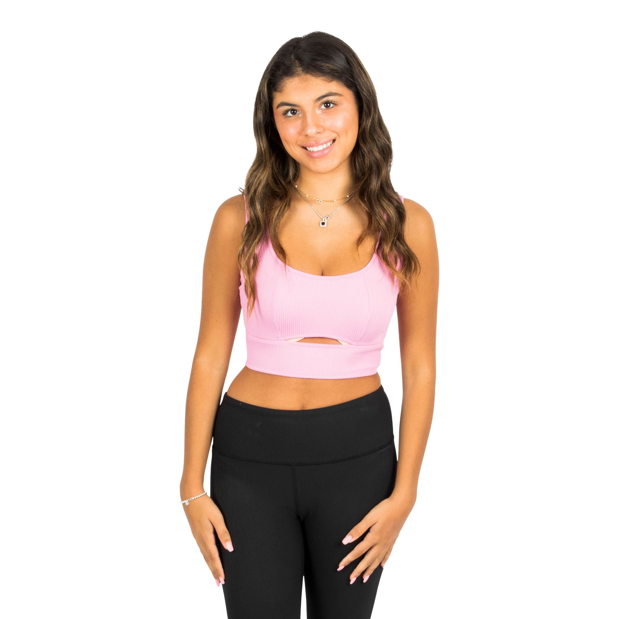 Ribbed Crop Cutout Tank - Denny's