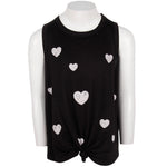 Knot Front Tank with White Hearts - Denny's