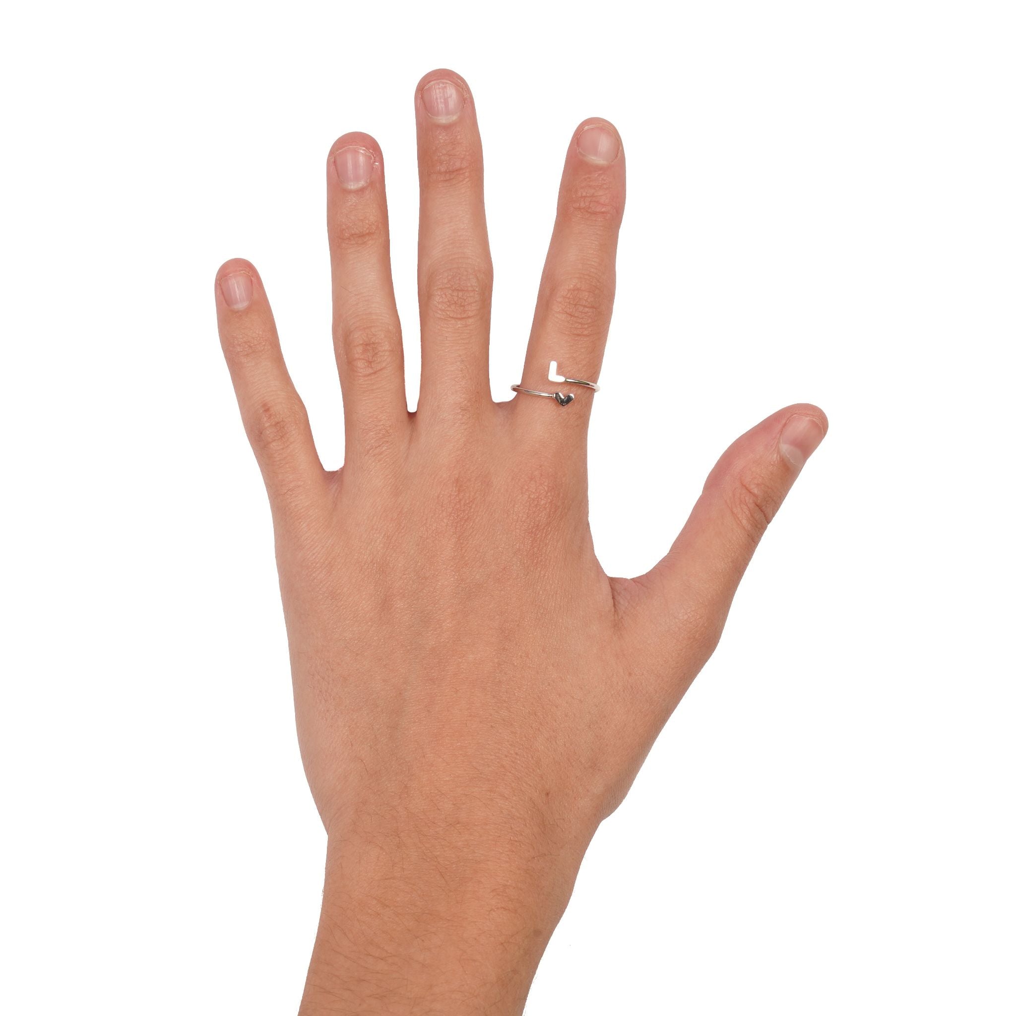 L Heart Initial Ring - Denny's