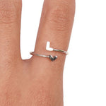 L Heart Initial Ring - Denny's