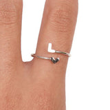 L Heart Initial Ring - Denny's
