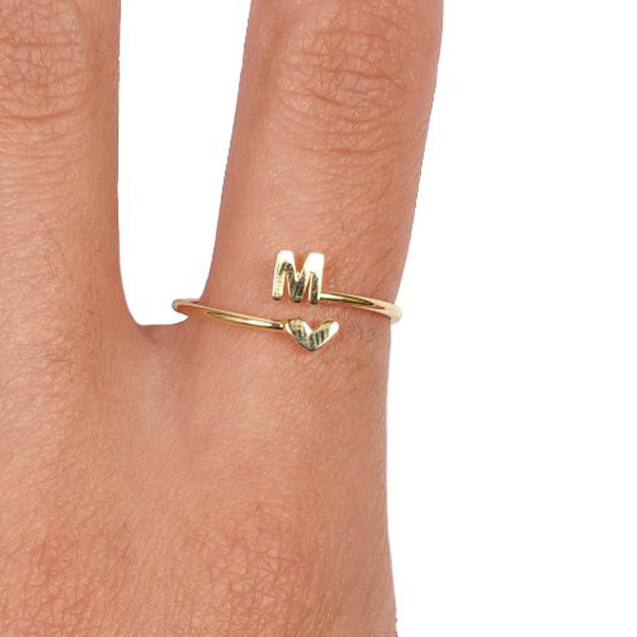 M Heart Initial Ring - Denny's