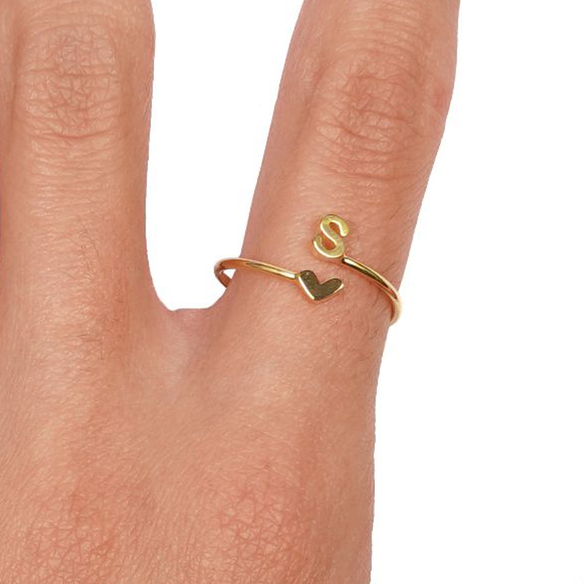 S Heart Initial Ring - Denny's