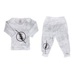 Two Piece Set Grey Tie Dye with Lightning Bolt - Denny's