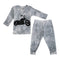 2pc Grey Tie Dye Biker Set - Denny's
