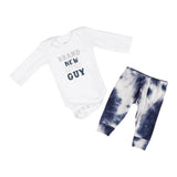 2pc Onesie Brand New Little Guy Navy Tie Dye Take Home Set - Denny's
