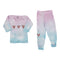 Two Piece Set Pink & Aqua Tie Dye with Hearts and I Heart You On Leg - Denny's
