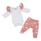 2pc Ruffle Onesie Set Pink/White Star - Denny's