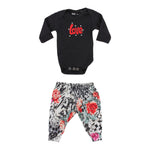 2 Piece Pant Set Love Black Floral - Denny's