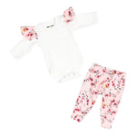 Rose Floral Ruffle Onesie Pant Set - Denny's