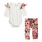 2pc Mauve Floral Ruffle Onesie Set - Denny's