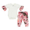 2pc Mauve Floral Ruffle Onesie Set - Denny's