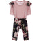 2pc Navy Floral Ruffle Onesie Set - Denny's