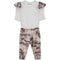 2pc Pink Camo Knit Ruffle Onesie Set - Denny's