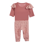2pc Ruffle Thermal Onesis Heart Pant Set - Denny's