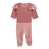 2pc Ruffle Thermal Onesis Heart Pant Set - Denny's
