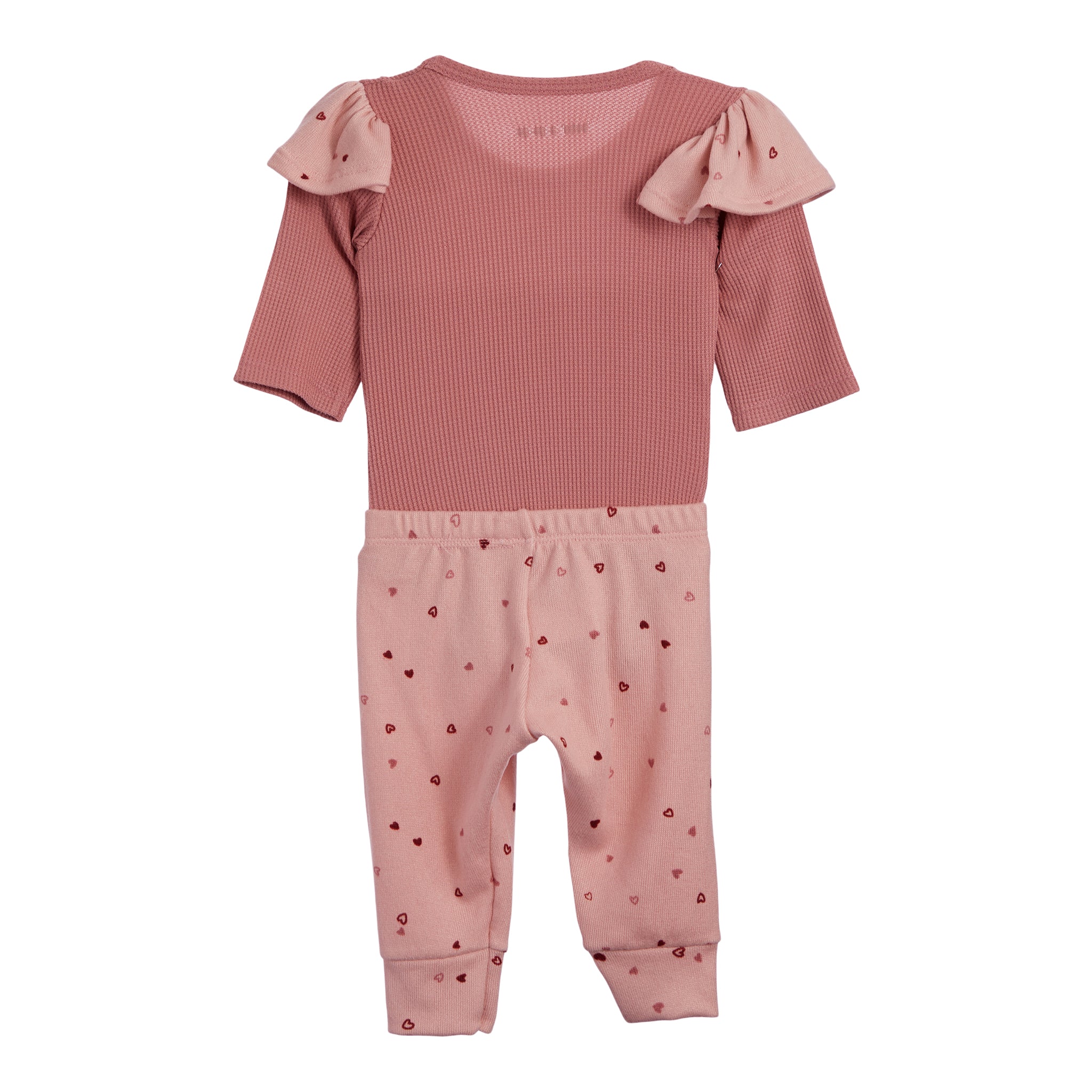2pc Ruffle Thermal Onesis Heart Pant Set - Denny's