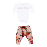 2 Piece Pant Set Sweet Heart Mauve Floral - Denny's