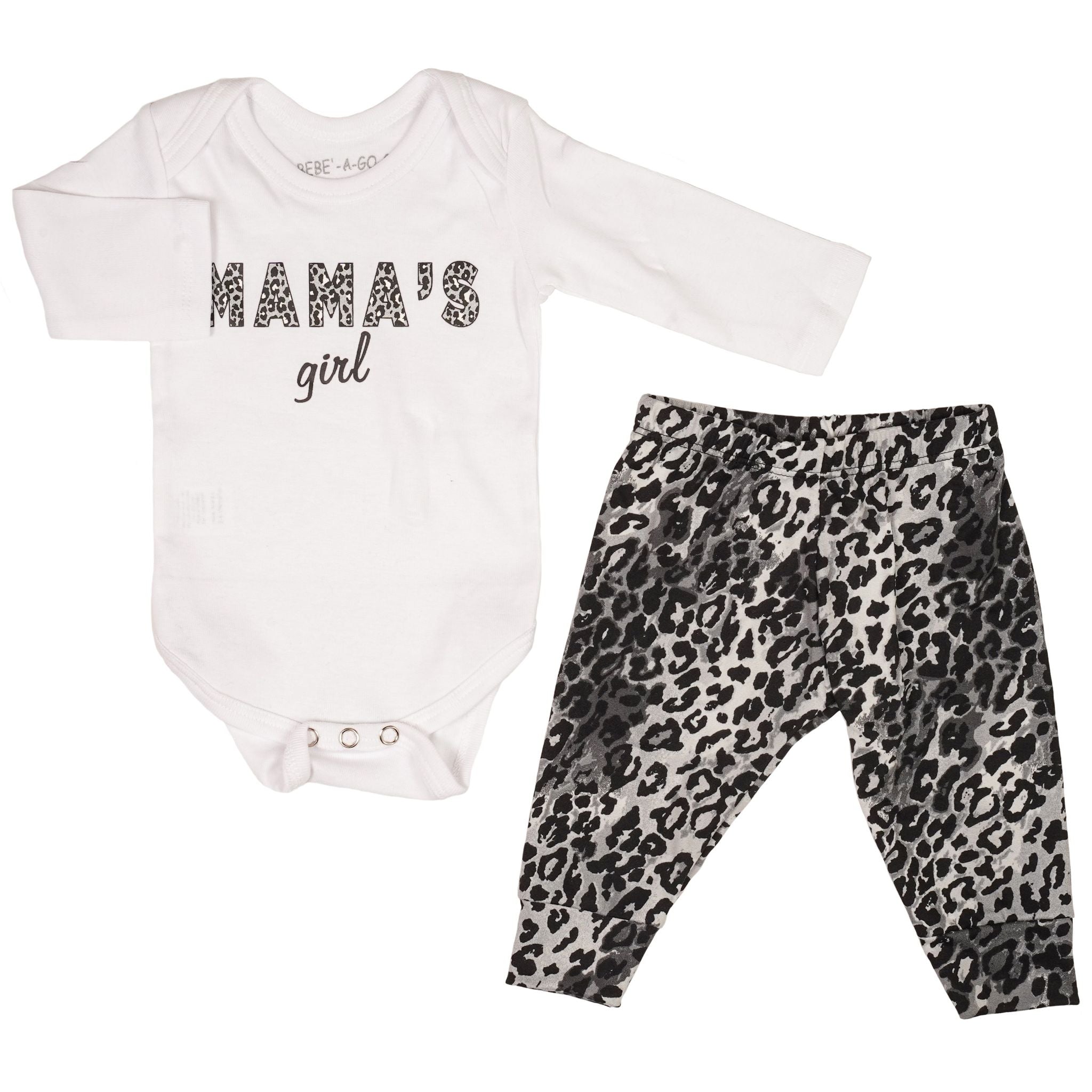 Mamas Girl Grey Cheetah Onesie Take Home Set - Denny's