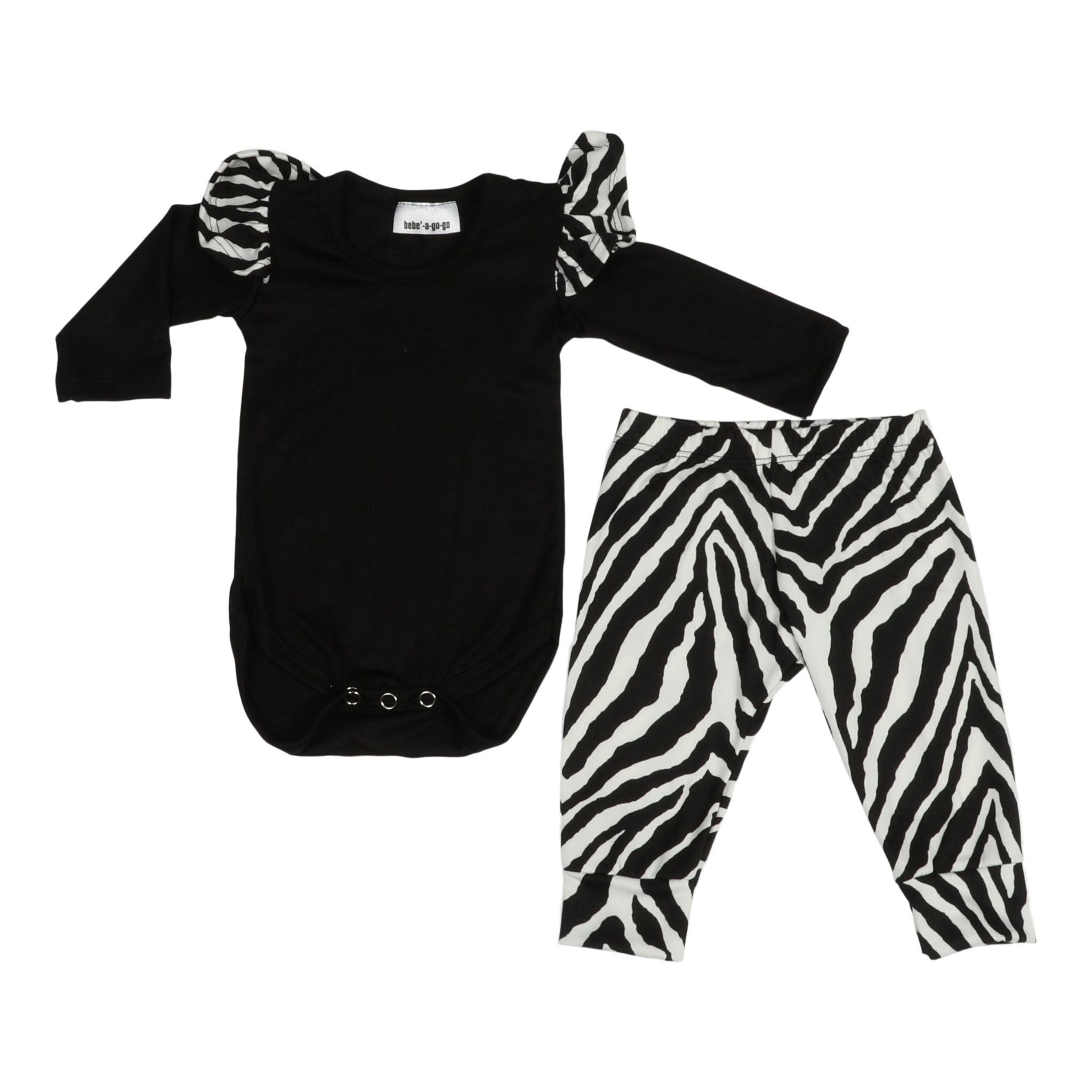 Zebra Stripe 2pc Ruffle Onesie & Pant Set - Denny's