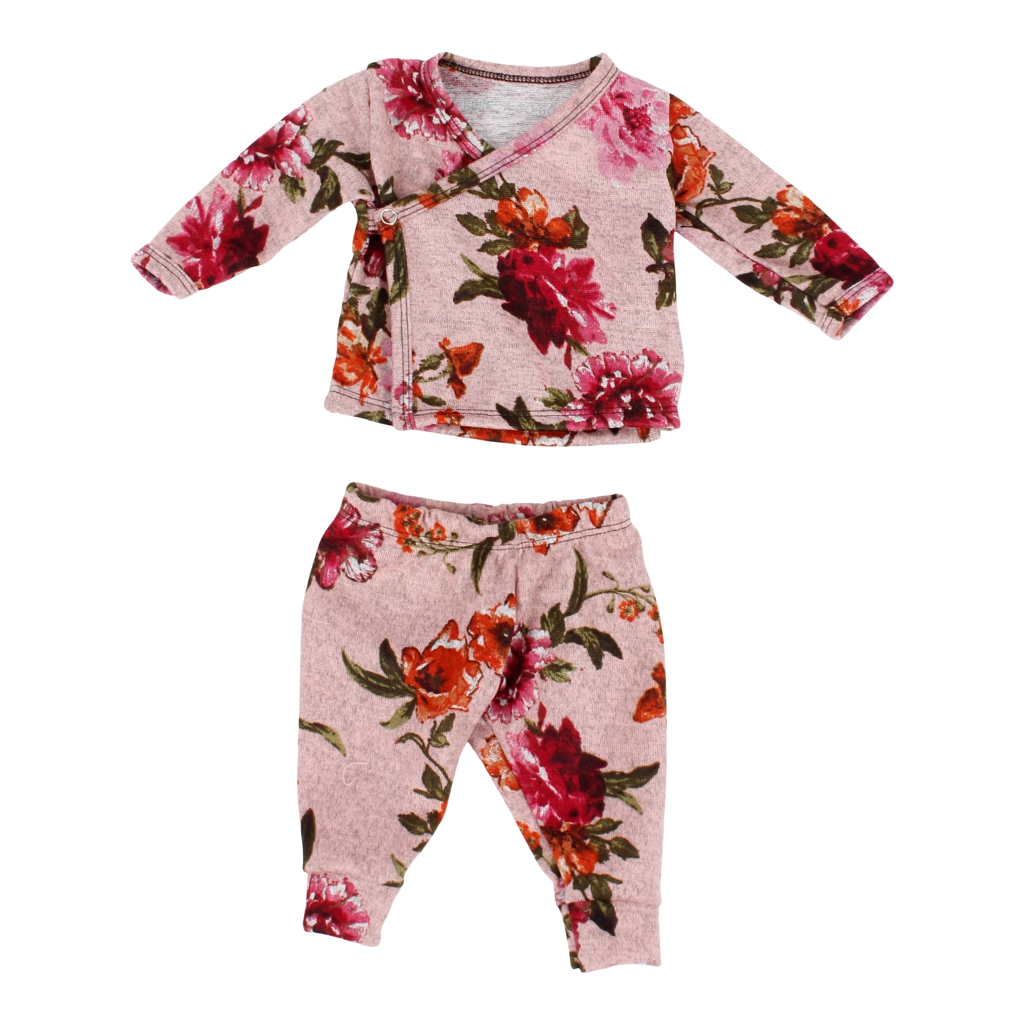 2 Piece Side Snap Mauve Floral - Denny's