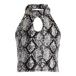Black/White Snake Skin Halter - Denny's