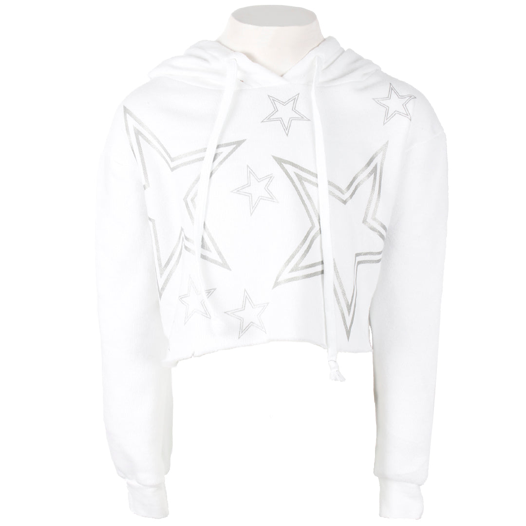Long Sleeve Cropped Hoody with Stars - Denny's