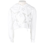 Long Sleeve Cropped Hoody with Stars - Denny's
