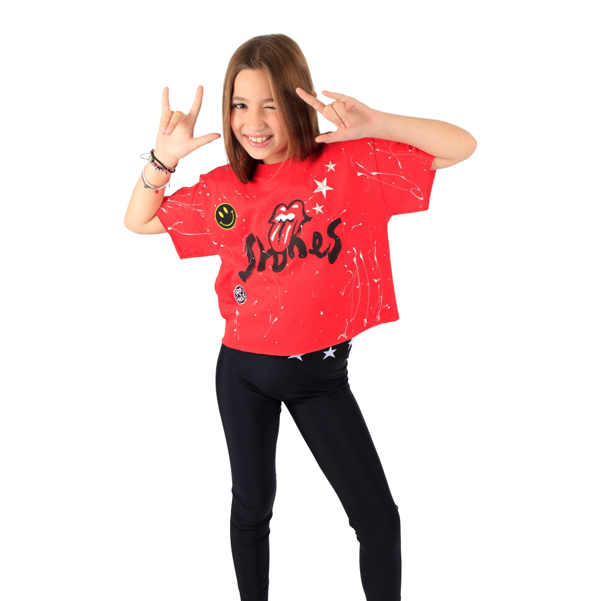 Rolling Stones Tee with Splatter Patches - Denny's