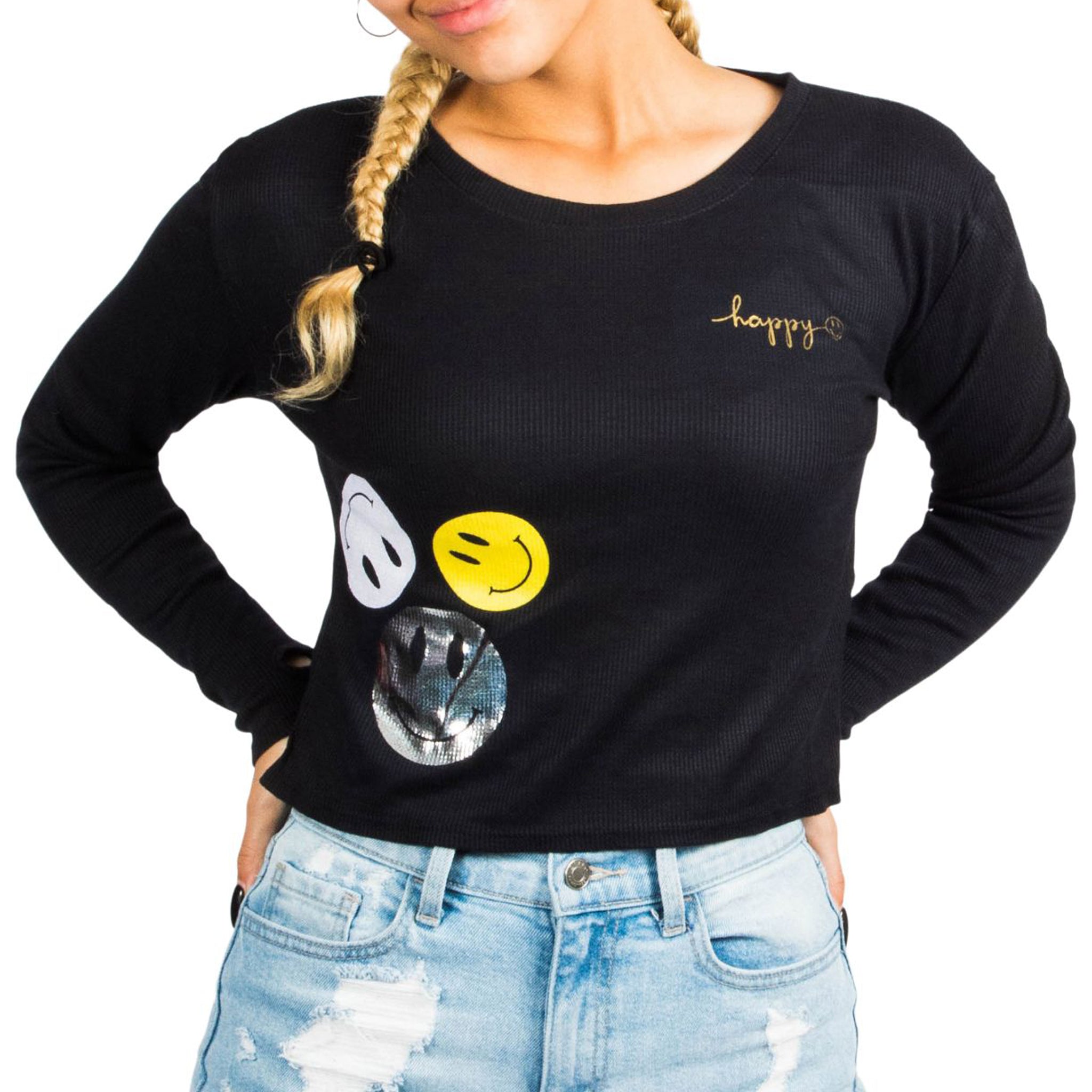 Long Sleeve Thermal with Happy Smiley Foil - Denny's