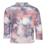 Denim & Pink Tie Dye Cropped Hoodie - Denny's