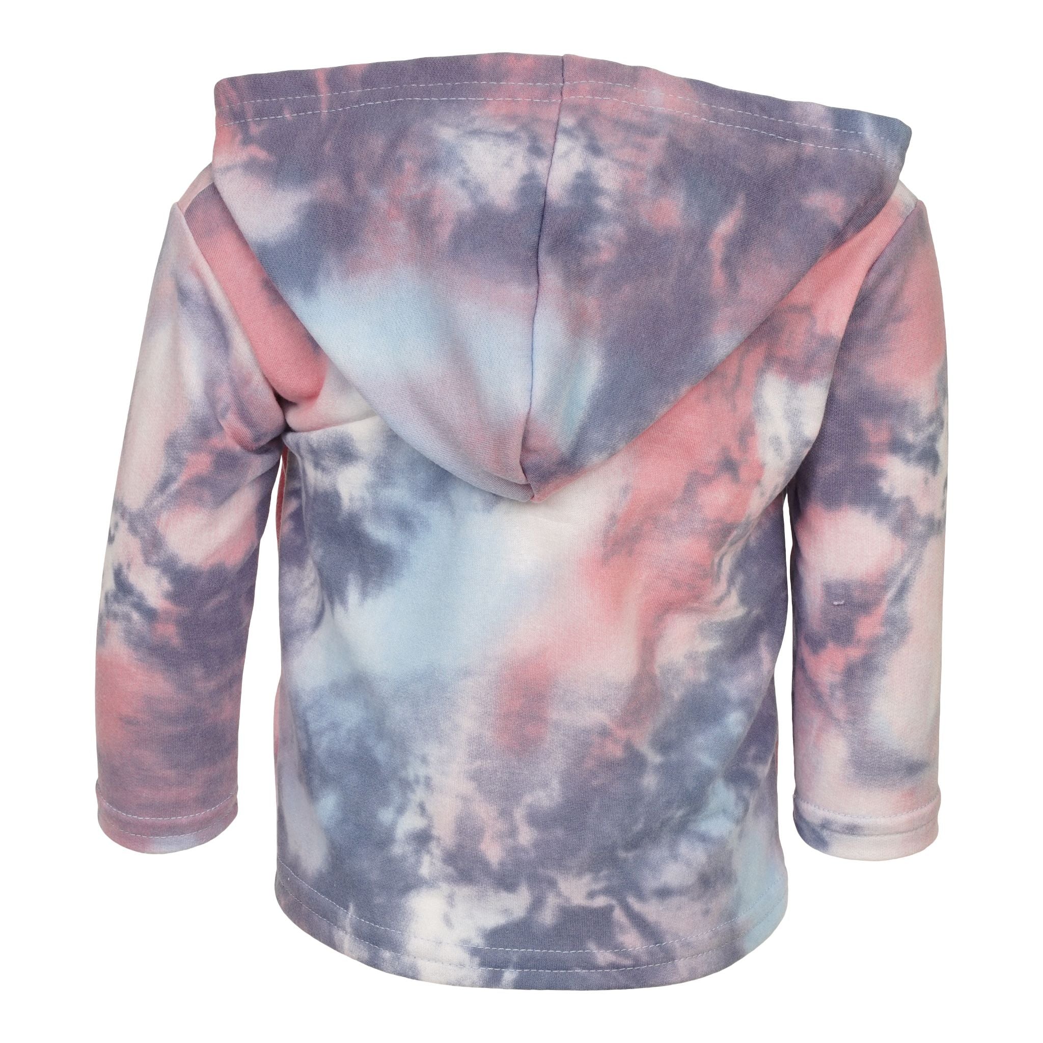Denim & Pink Tie Dye Cropped Hoodie - Denny's