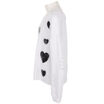 Long Sleeve Top with Cut Sleeves and with Hearts - Denny's