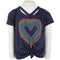 Short Sleeve Clavicle Tee With Neon Heart - Denny's