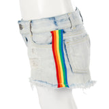 Denim Short with Rainbow Taping - Denny's