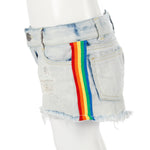 Denim Short with Rainbow Taping - Denny's
