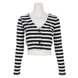 Long Sleeve Stripe Vneck - Denny's