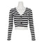 Long Sleeve Stripe Vneck - Denny's