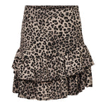 Grey Cheetah Ruffle Mini Skirt - Denny's